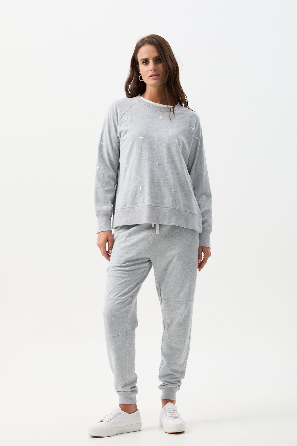 cloth+paper+scissors Rugbys My Fave Cotton Cross Sweater - Grey Marle