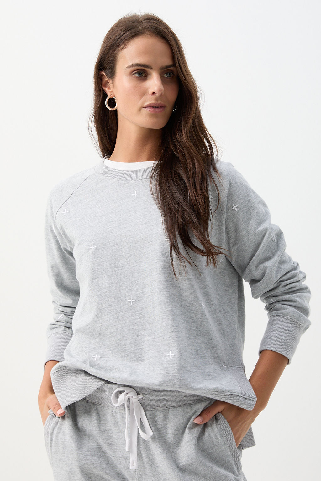 cloth+paper+scissors Rugbys My Fave Cotton Cross Sweater - Grey Marle