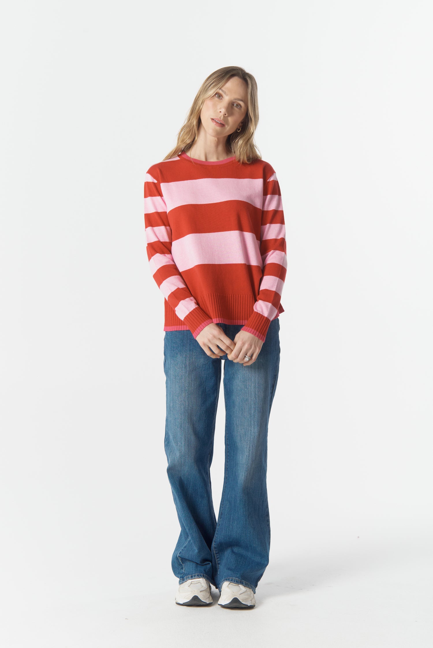 cloth+paper+scissors Knitwear Sierra Stripe Knit - Flamboyant