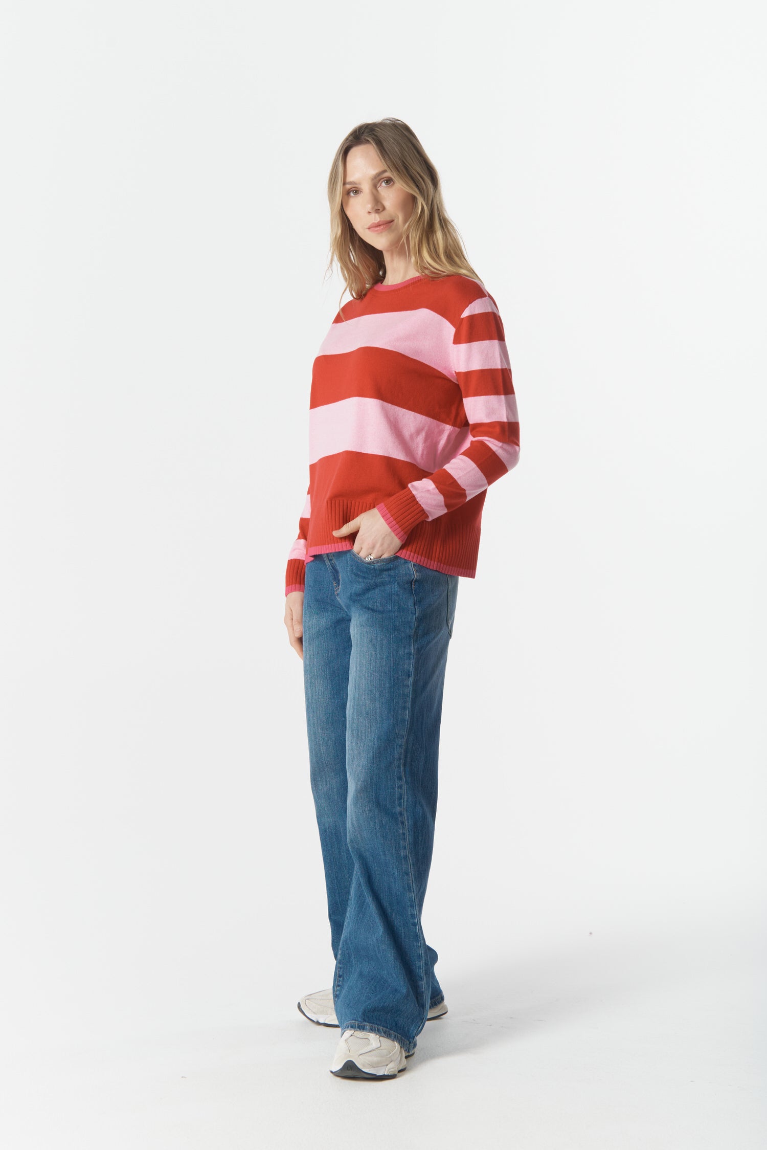 cloth+paper+scissors Knitwear Sierra Stripe Knit - Flamboyant