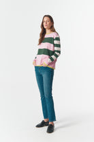 cloth+paper+scissors Knitwear Sierra Contrast Stripe Knit  - Lush Green