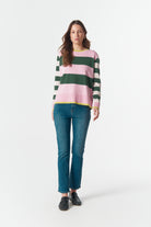 cloth+paper+scissors Knitwear Sierra Contrast Stripe Knit  - Lush Green