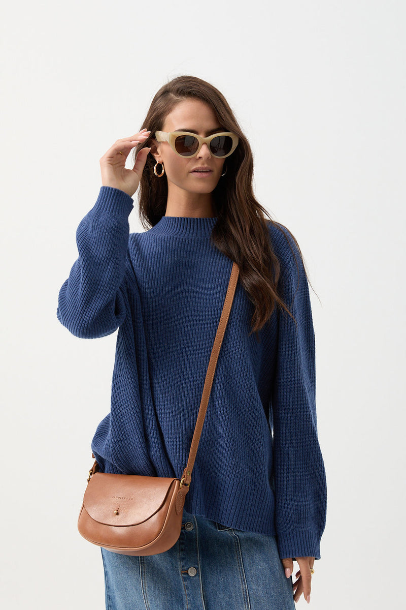 Oversized Rib Knit Jumper - Mood Indigo – Goondiwindi Cotton
