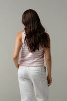 cloth+paper+scissors Knitwear River Stripe Knit Tank - Pink Touch/White
