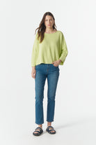 cloth+paper+scissors Knitwear Rib Cotton Boxy Jumper - Shadow Lime