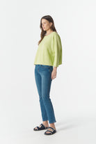 cloth+paper+scissors Knitwear Rib Cotton Boxy Jumper - Shadow Lime