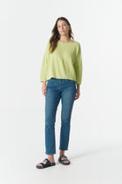 cloth+paper+scissors Knitwear Rib Cotton Boxy Jumper - Shadow Lime