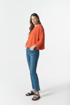 cloth+paper+scissors Knitwear Rib Cotton Boxy Jumper - Sunset