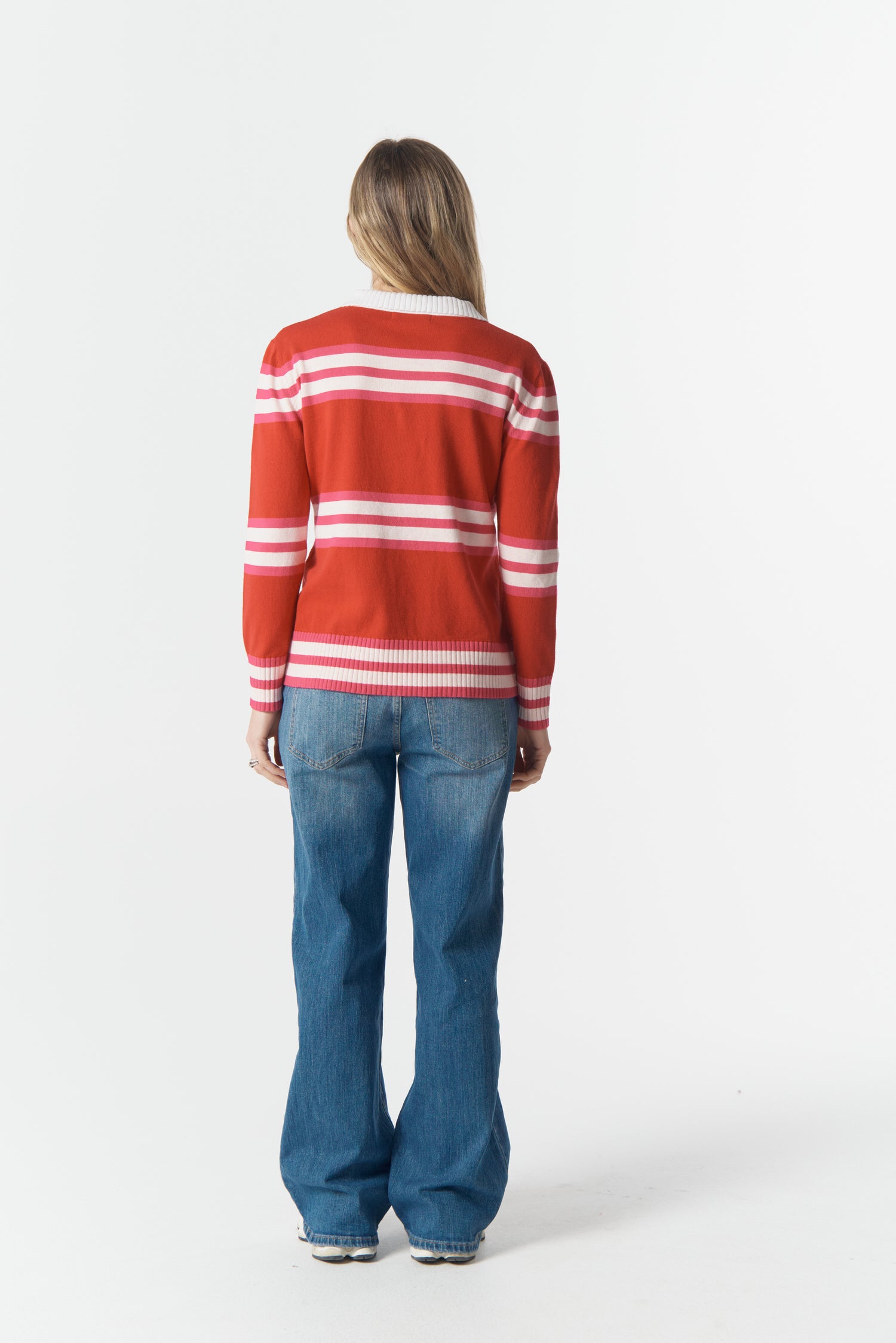 cloth+paper+scissors Knitwear Sun Chaser Polo Knit - Scarlet