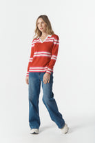 cloth+paper+scissors Knitwear Sun Chaser Polo Knit - Scarlet