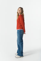 cloth+paper+scissors Knitwear Glow V Neck Knit - Scarlet