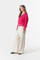 cloth+paper+scissors Knitwear Cheeky Deep V Knit - Flamboyant