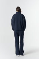 cloth+paper+scissors Rugbys Off Track ½ Zip Sweater - Parisian Navy/White