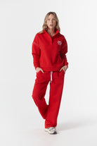 cloth+paper+scissors Rugbys Off Track ½ Zip Sweater - Salsa/White
