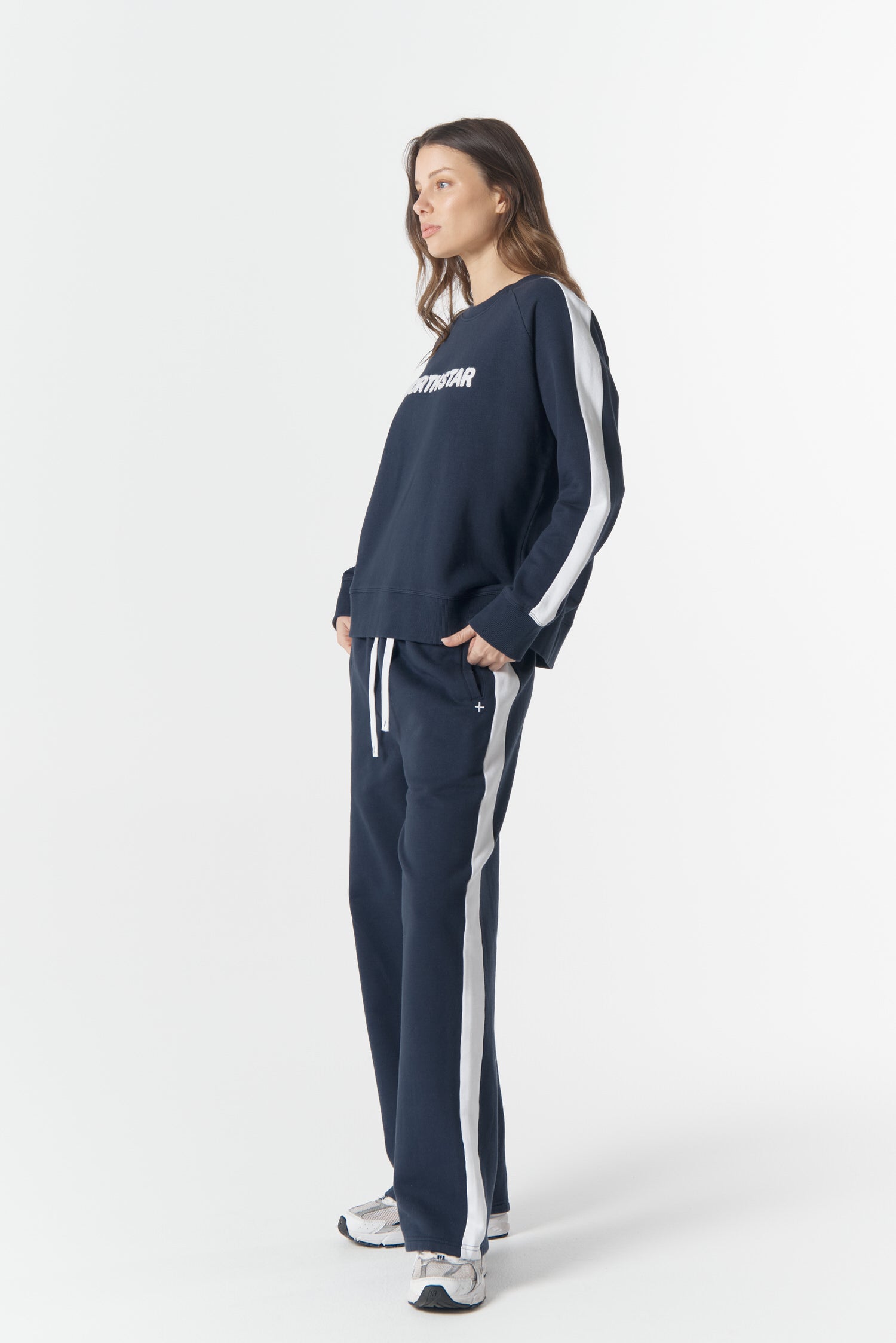cloth+paper+scissors Rugbys Tracker North Star Sweater - Parisian Navy/White