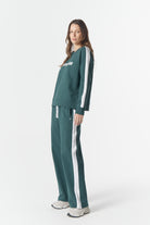 cloth+paper+scissors Rugbys Tracker North Star Sweater - Rainforest/White