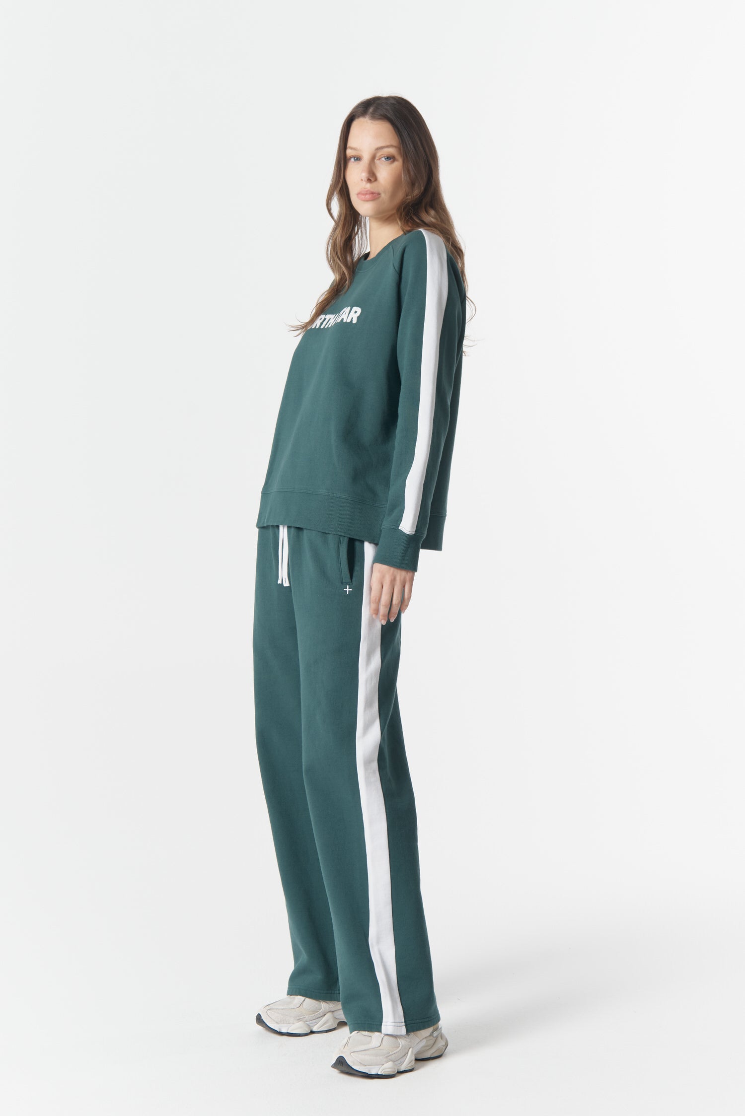 cloth+paper+scissors Rugbys Tracker North Star Sweater - Rainforest/White