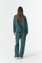 cloth+paper+scissors Rugbys Tracker North Star Sweater - Rainforest/White