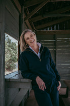 Goondiwindi Cotton Rugbys Rugged ½ Zip Cotton Sweater - Dark Navy