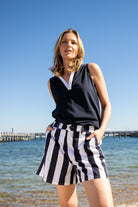 Goondiwindi Cotton Bottoms Deck Cotton Shorts - Hayman Stripe