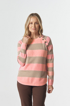 Goondiwindi Cotton Knitwear The Yards Merino Cotton Jumper - Fondant Pink/Oatmeal