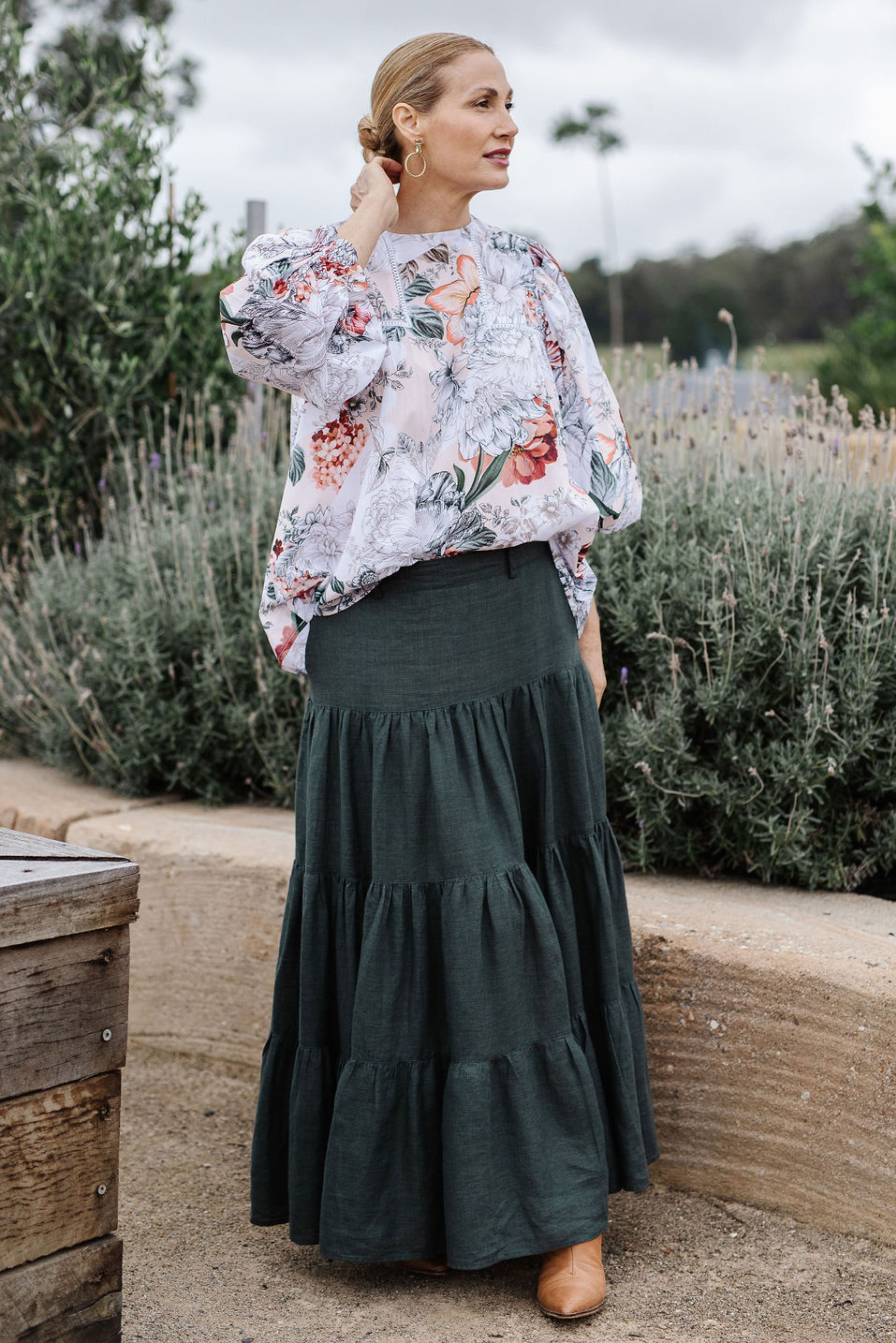 Goondiwindi Cotton Blouses Samantha Blouse - Botanical Print