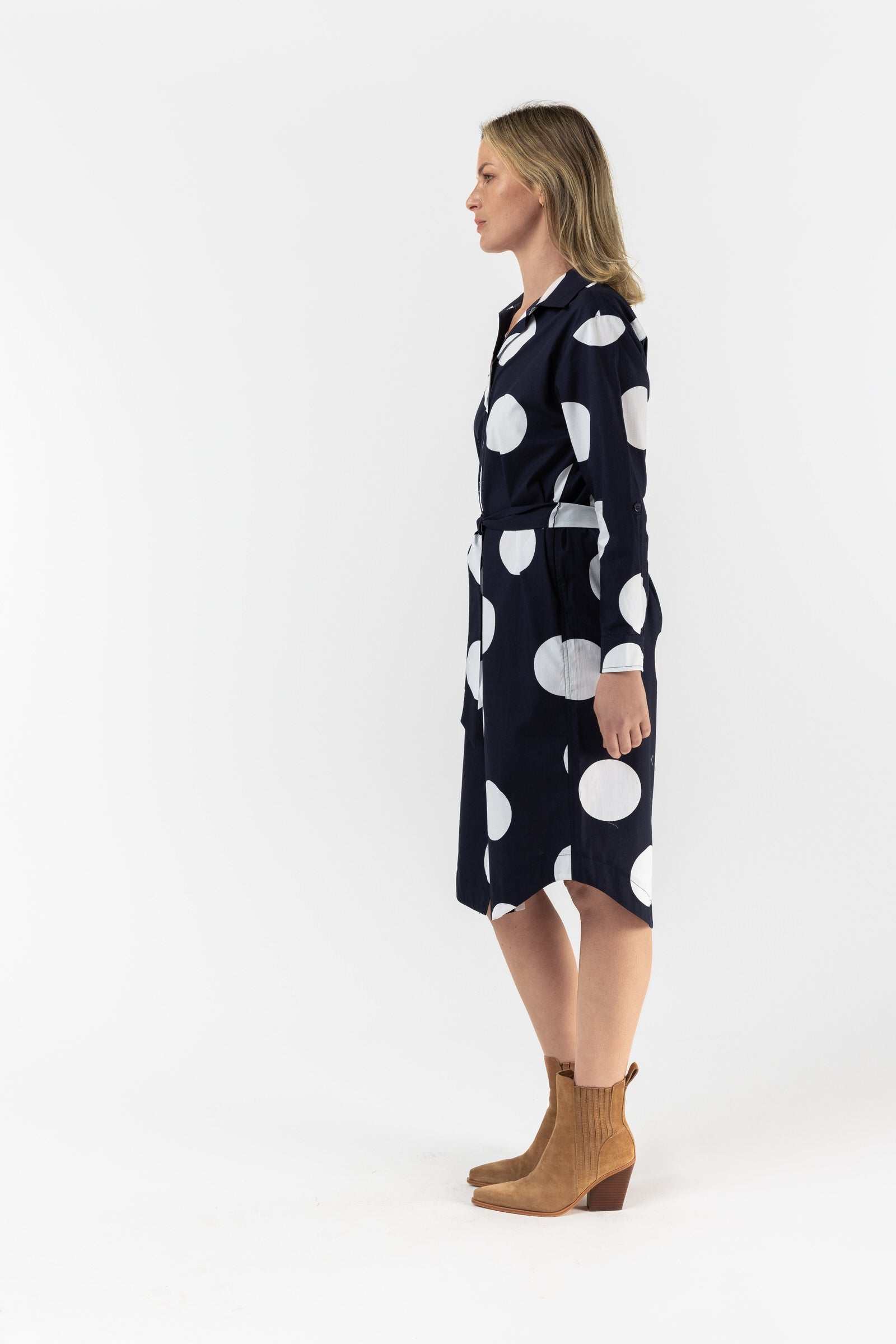 Shirt Maker Cotton Dress - Spot Print by Goondiwindi Cotton. Timeless women’s fashion using natural fibres and classic shapes