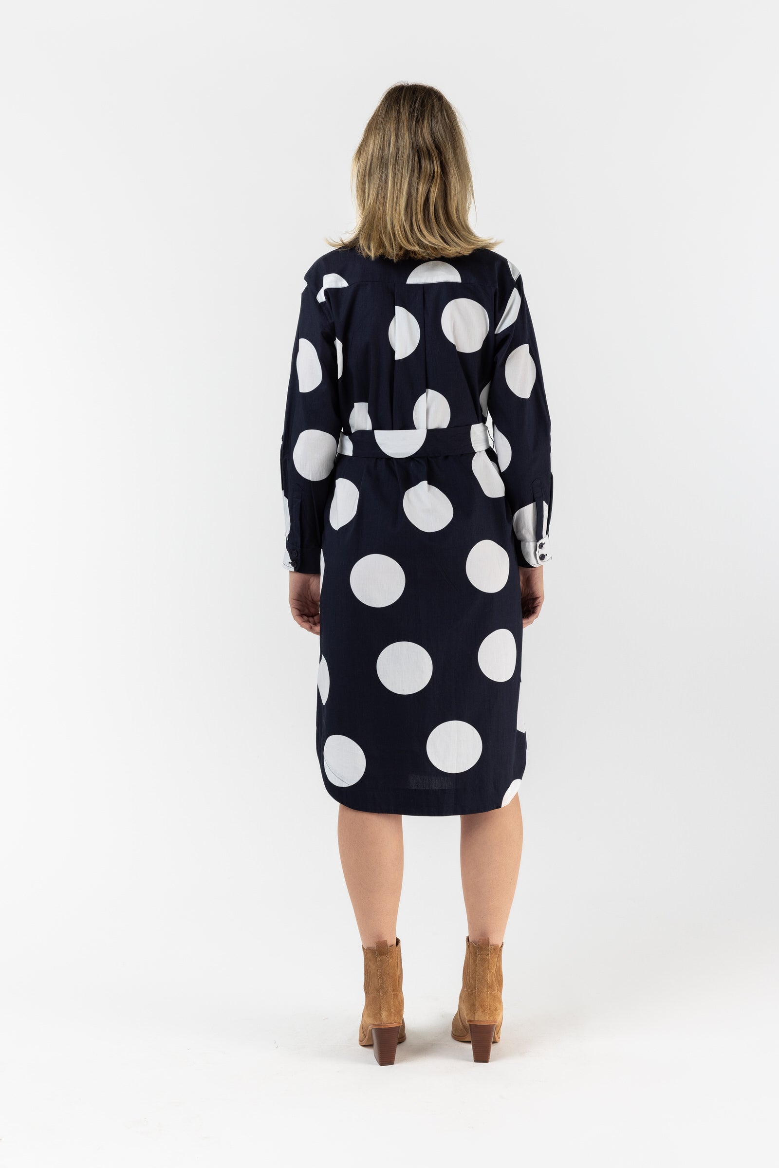 Shirt Maker Cotton Dress - Spot Print by Goondiwindi Cotton. Timeless women’s fashion using natural fibres and classic shapes
