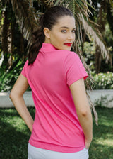 Cotton Fitted Polo Bright Pink