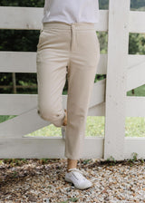 97% Cotton 3% Spandex Relaxed Chino Pant Beige