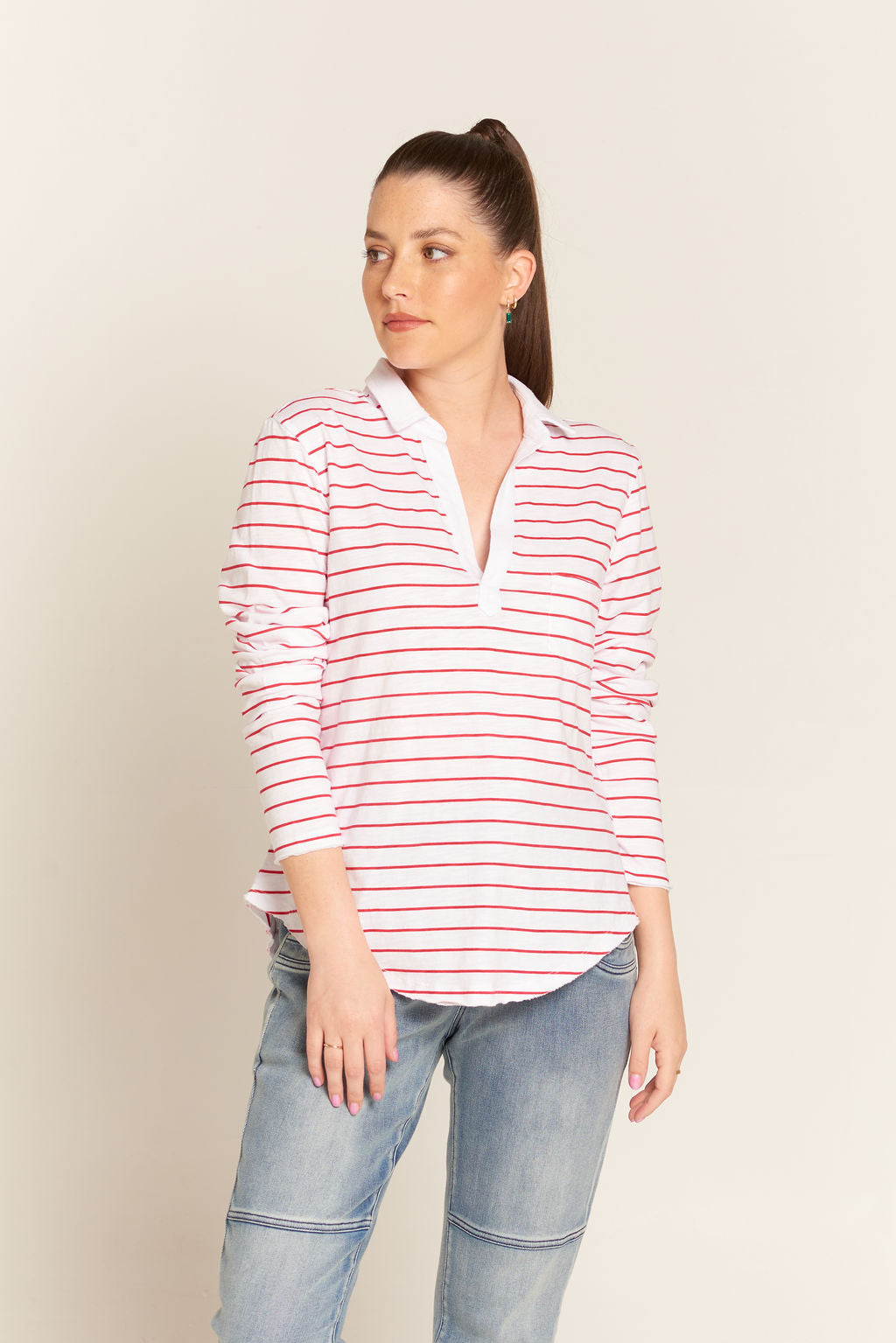 cloth+paper+scissors Polos Erin Polo - White / Red