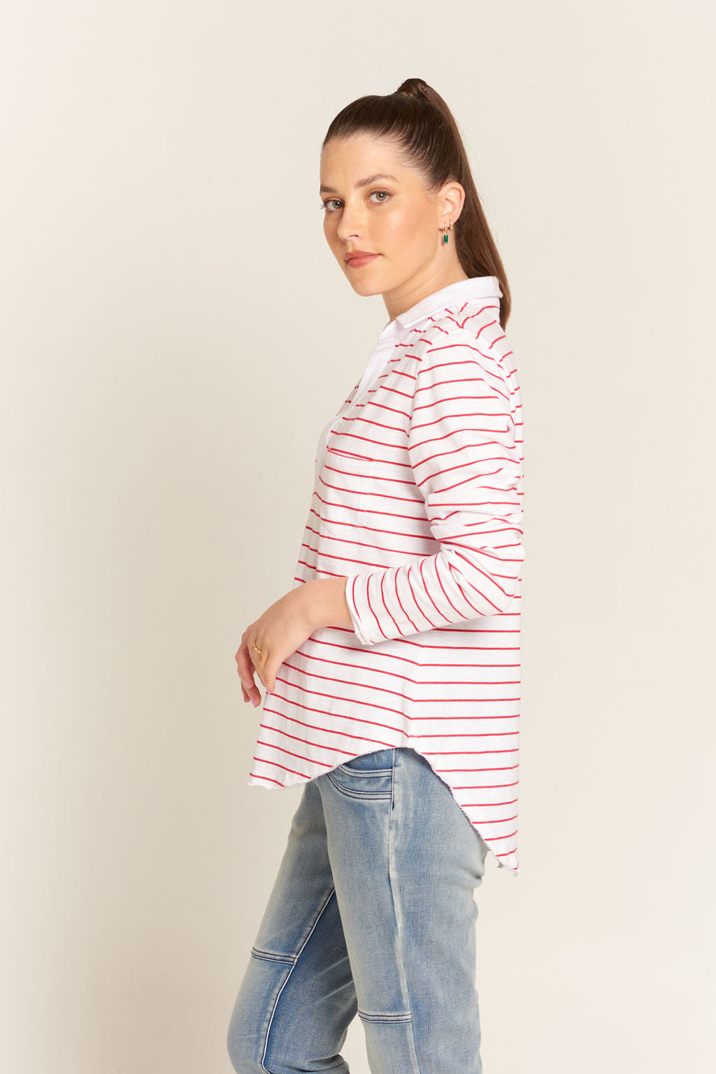 cloth+paper+scissors Polos Erin Polo - White / Red