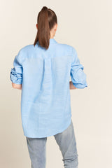Linen Long Sleeve Pocket Shirt Jacaranda