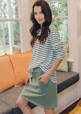 100% Cotton Knee Length Skirt Khaki