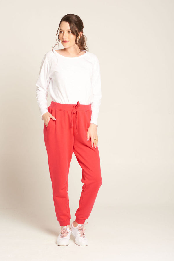 Heather Track Pant Red
